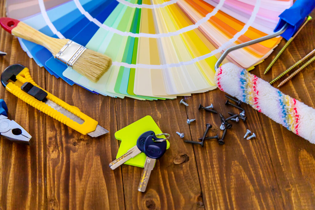 An image showcasing some of the color swatches house painters Wichita KS offer their clients during home renovations. 