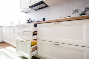 Modern Kitchen with cabinets painted with white kitchen cabinet paint colors